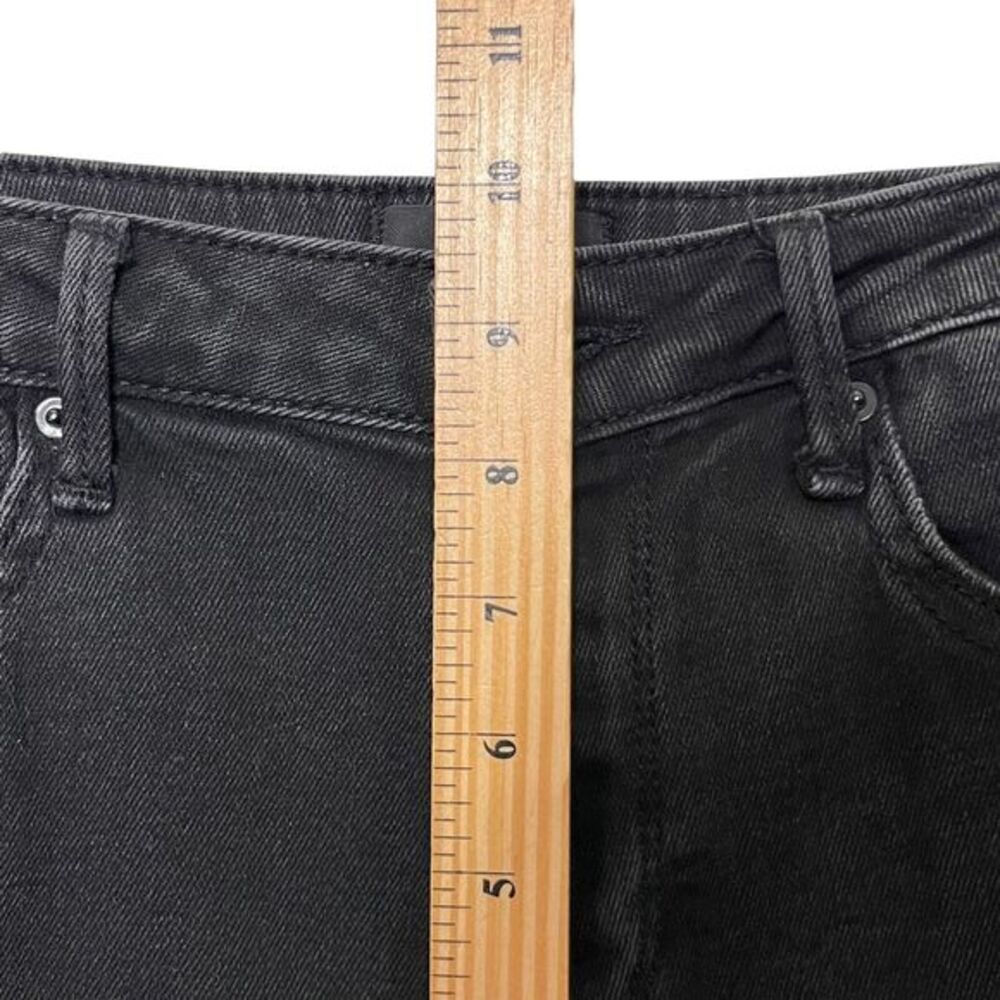 Driftwood Jackie Lace Trim Slim Jeans Women’s‎ 28 Black Raw Hem Stretch Denim - Picture 12 of 13